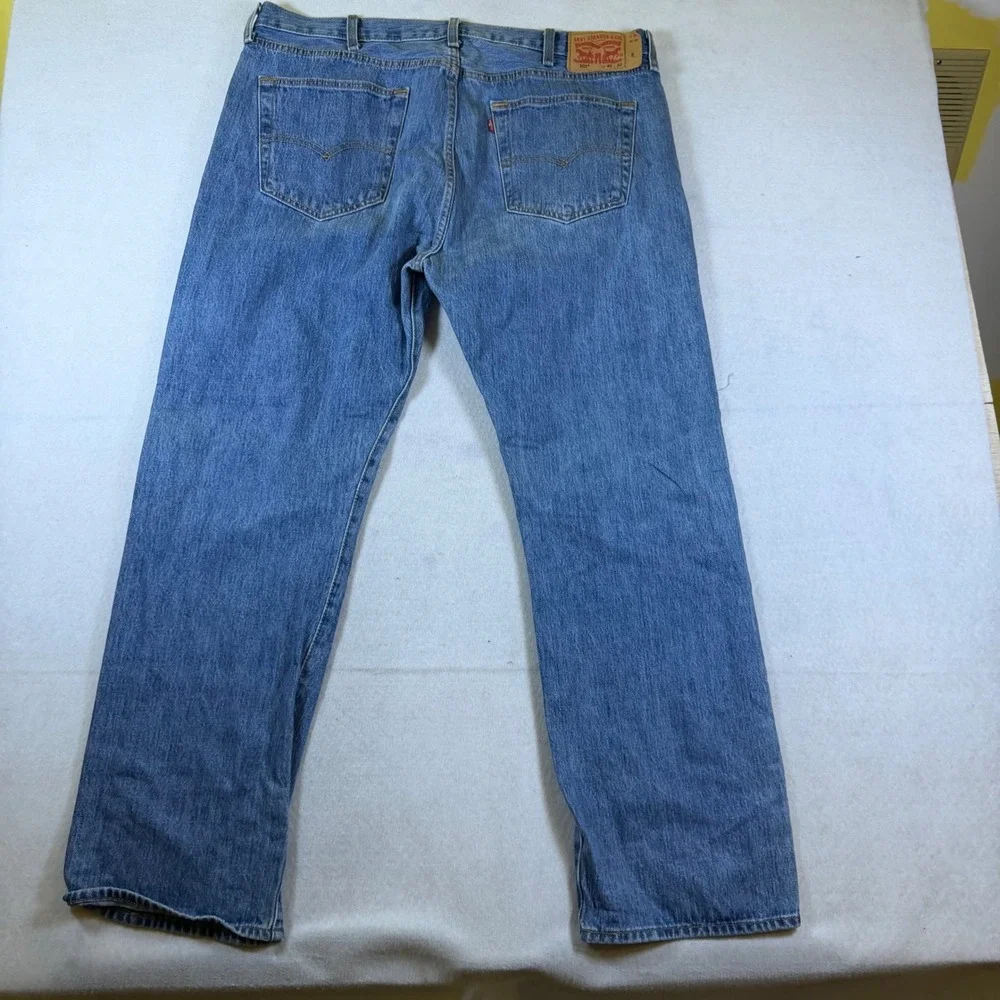 Levis 501 Original Fit Mens Jeans 40x32 Medium Wash Blue Denim Button Fly 501